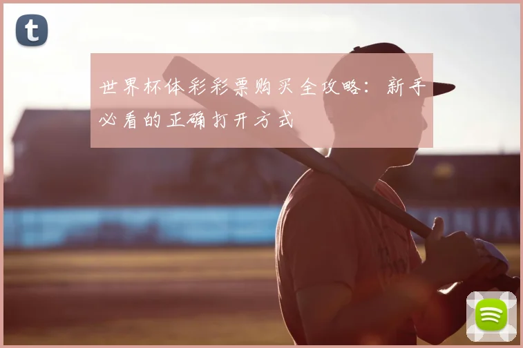 世界杯体彩彩票购买全攻略:新手必看的正确打开方式